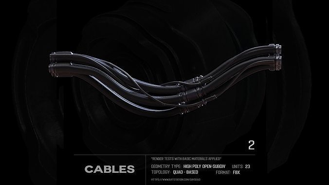 22 Cables SUBD 3D model 7