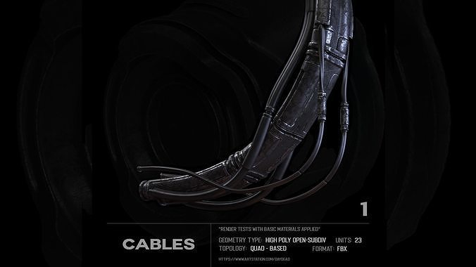 22 Cables SUBD 3D model 2