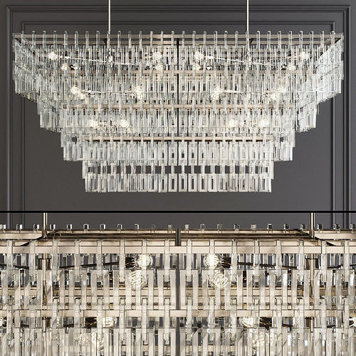 Restoration Hardware MARIGNAN LINEAR CHANDELIER 72 Nickel 3D model