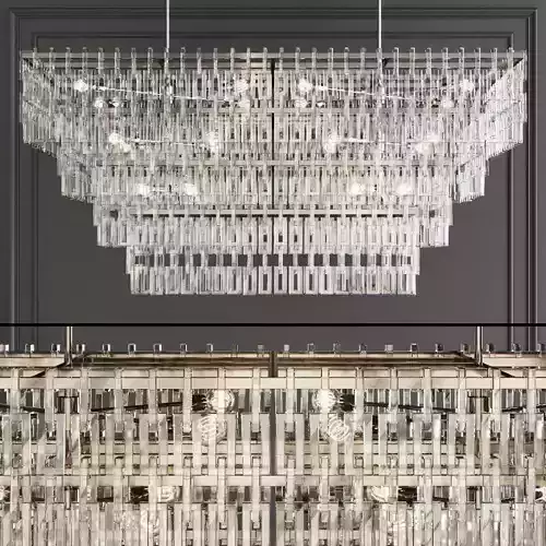 Restoration Hardware MARIGNAN LINEAR CHANDELIER 72 Nickel 3D model