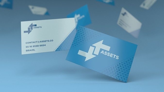 Business Card Mockups Low-poly 3D model