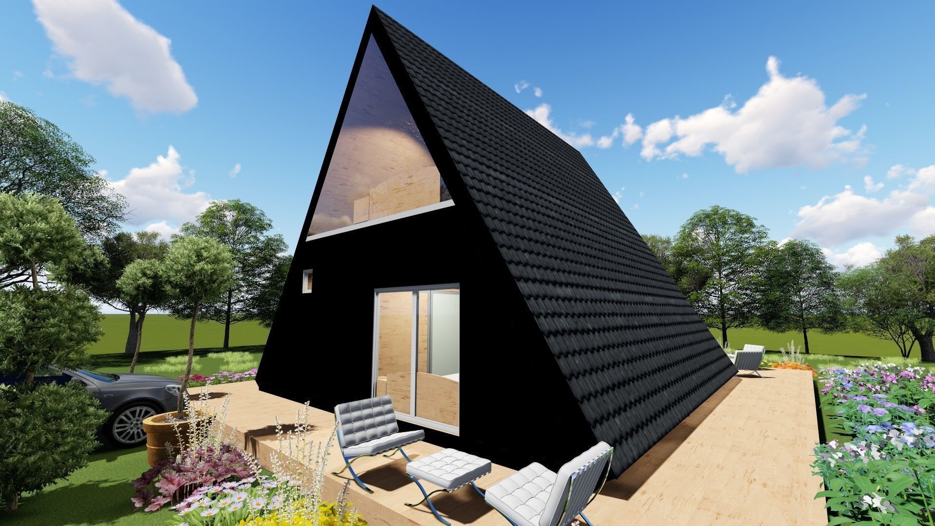 Triangle house design 3D model | CGTrader
