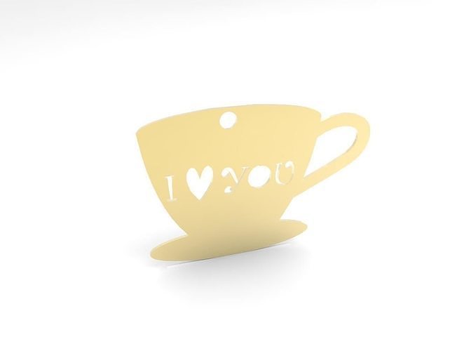 jewelry - A cup of gold Necklace  3D print model