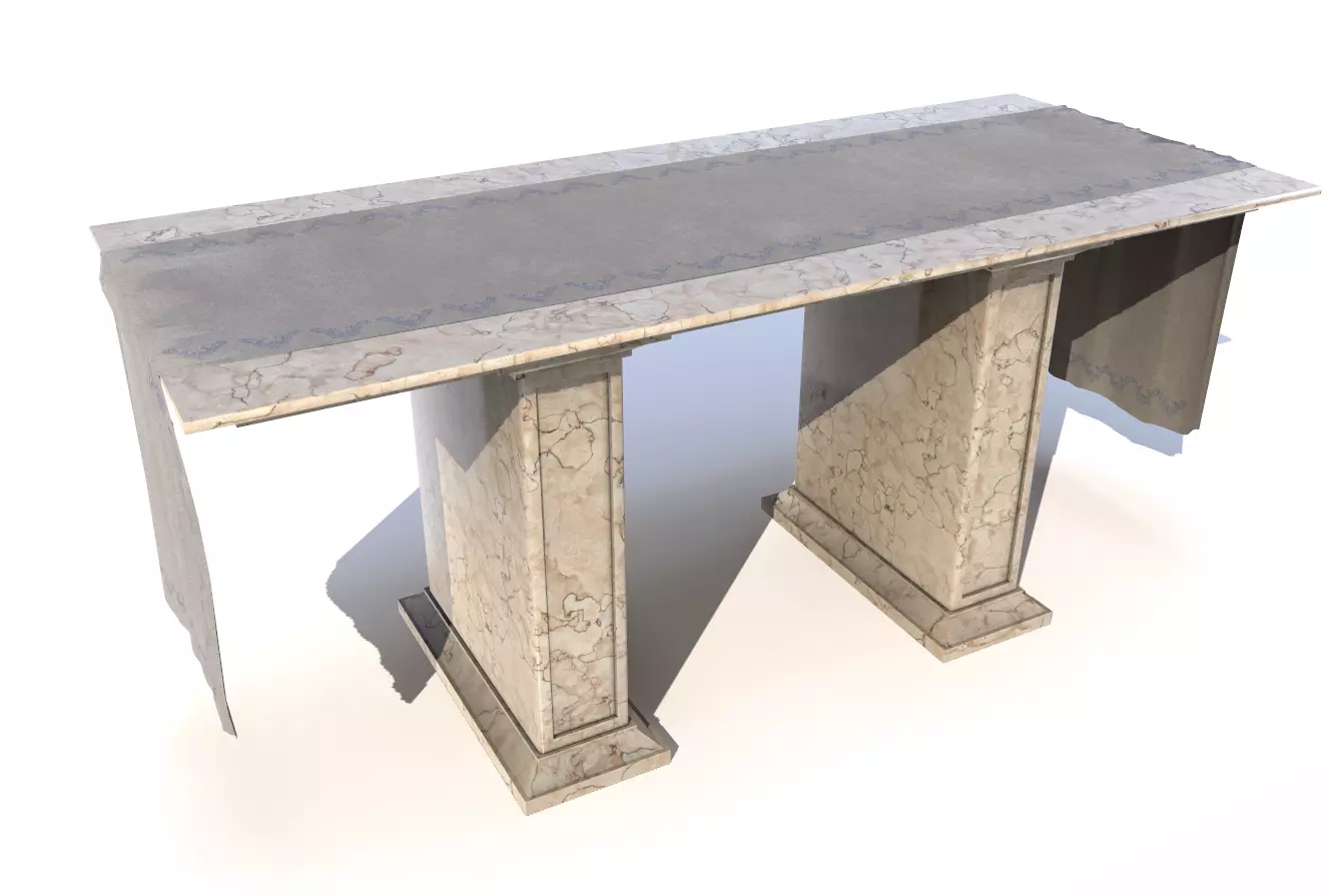 Marble church altar Low-poly 3D model