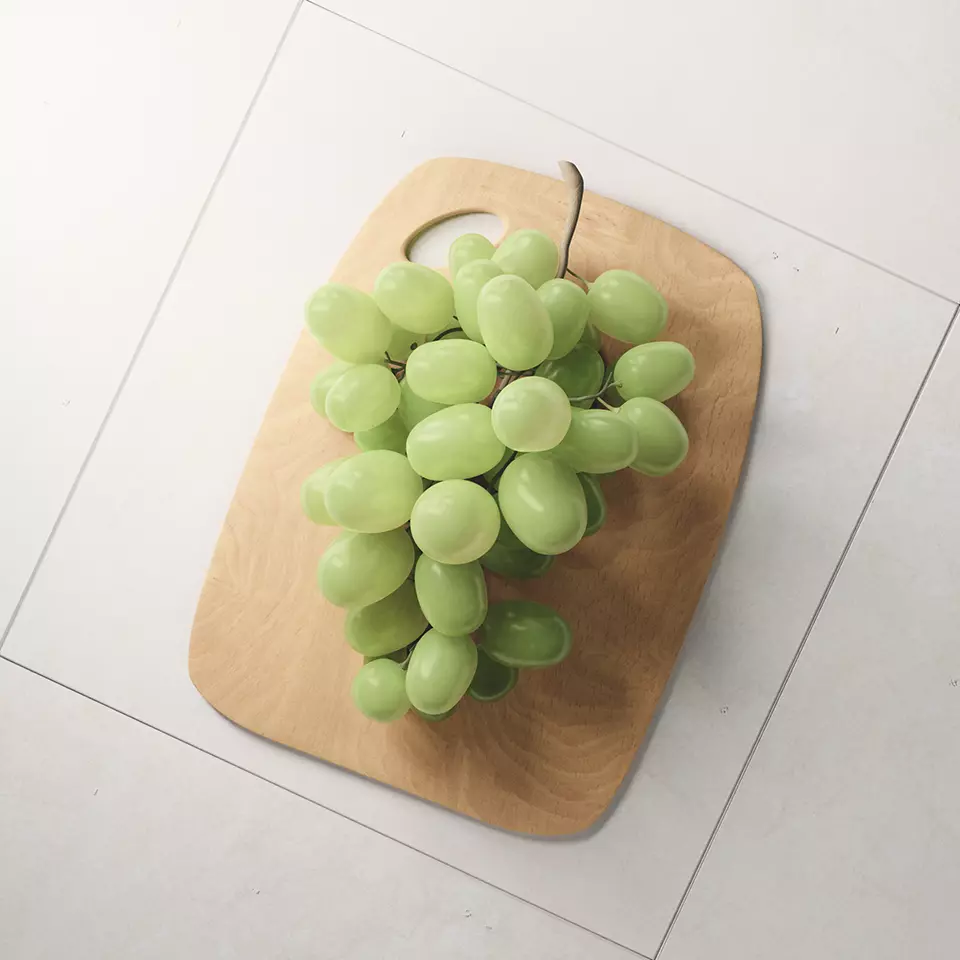 Green Grapes 3D model_0