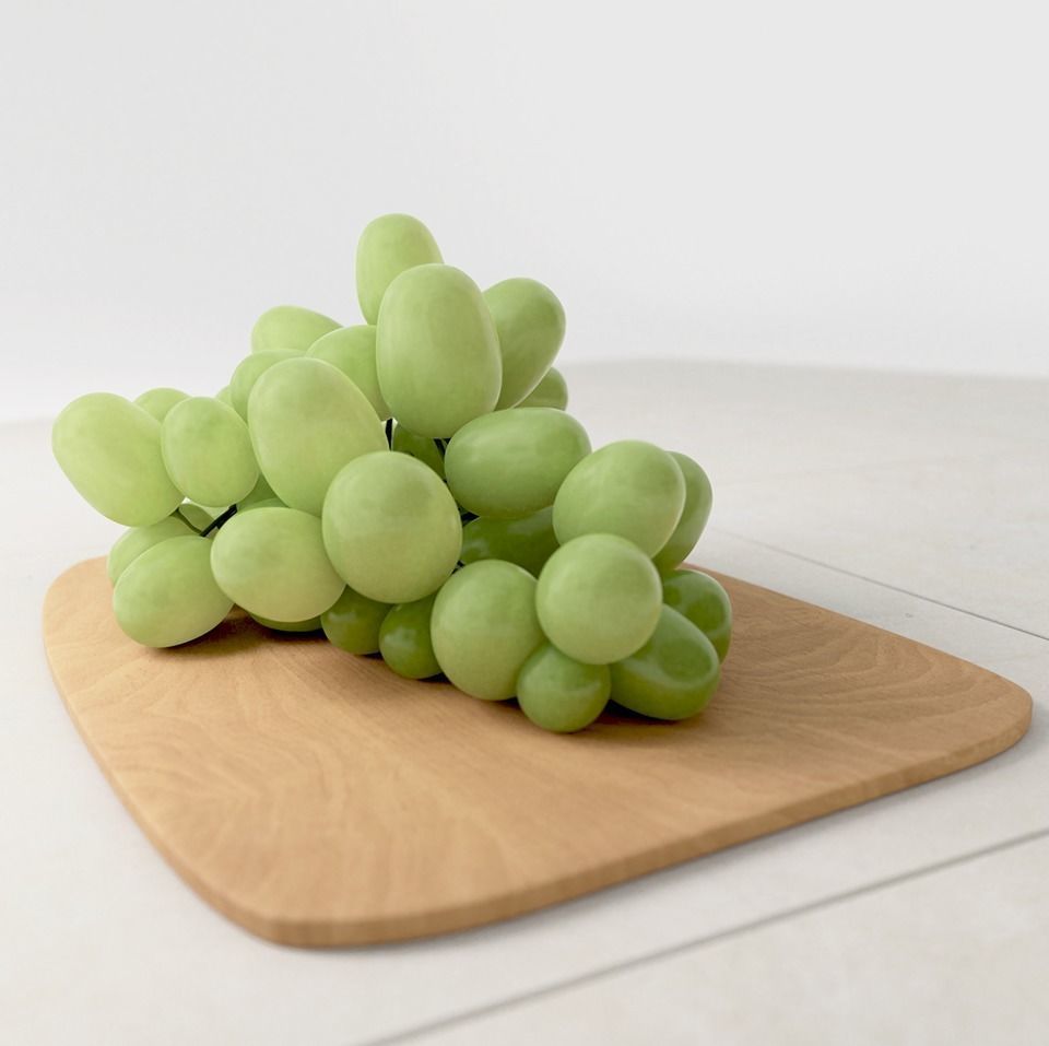 Green Grapes 3D model_1