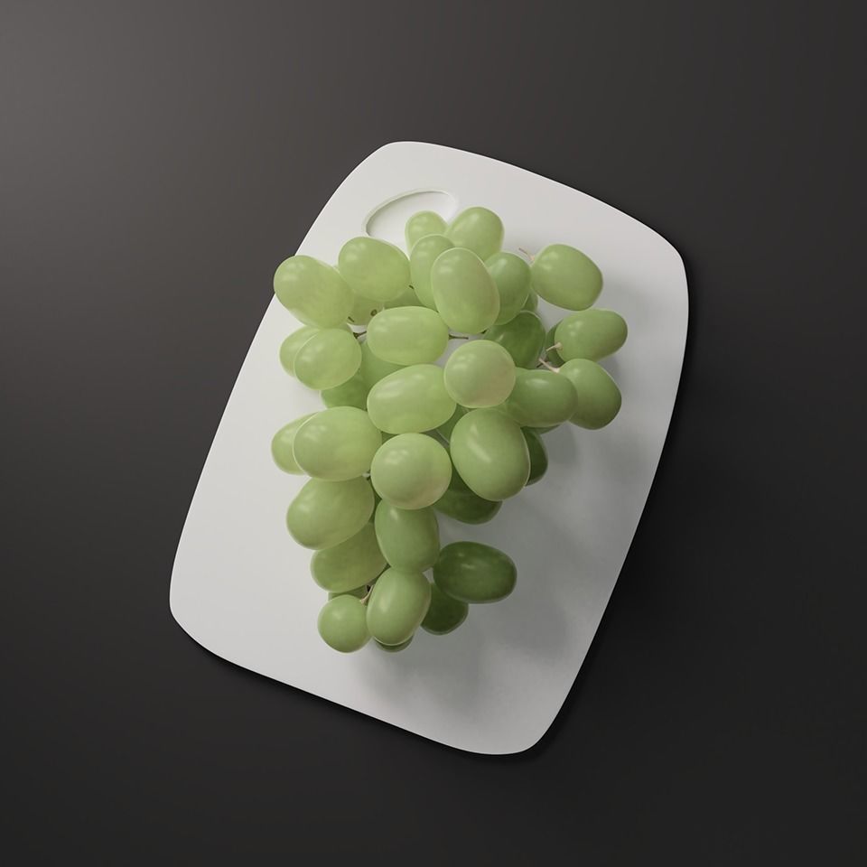 Green Grapes 3D model_3