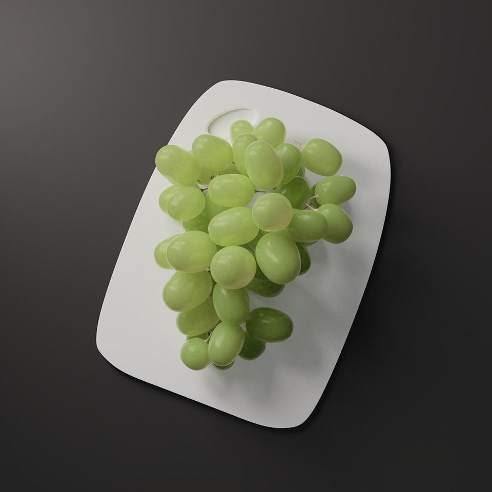 Green Grapes 3D model_2