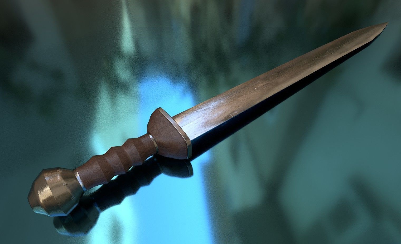 Roman Gladius low-poly Low-poly 3D model_3