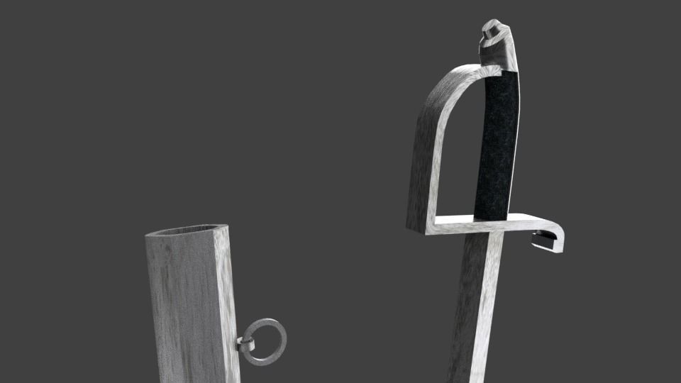 HUSSAR SWORD 1809 Low-poly 3D model_4