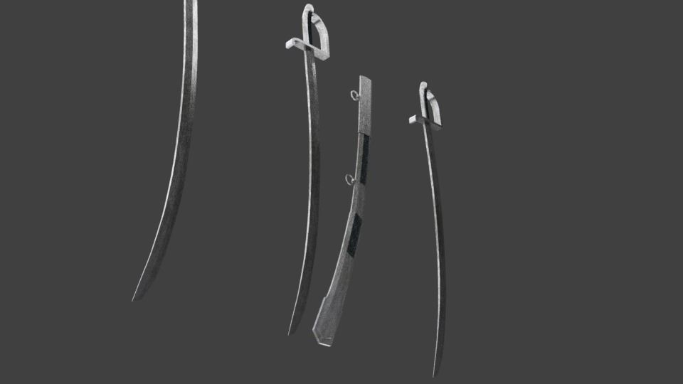 HUSSAR SWORD 1809 Low-poly 3D model_7