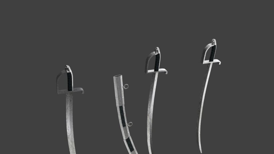 HUSSAR SWORD 1809 Low-poly 3D model_6
