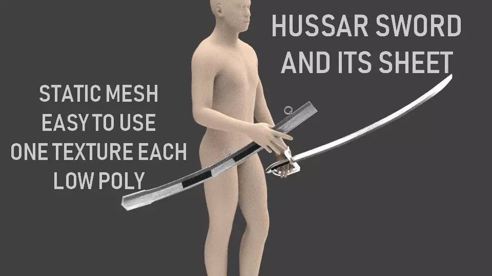 HUSSAR SWORD 1809 Low-poly 3D model_0