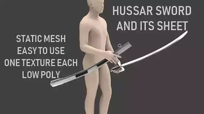 HUSSAR SWORD 1809 Low-poly 3D model