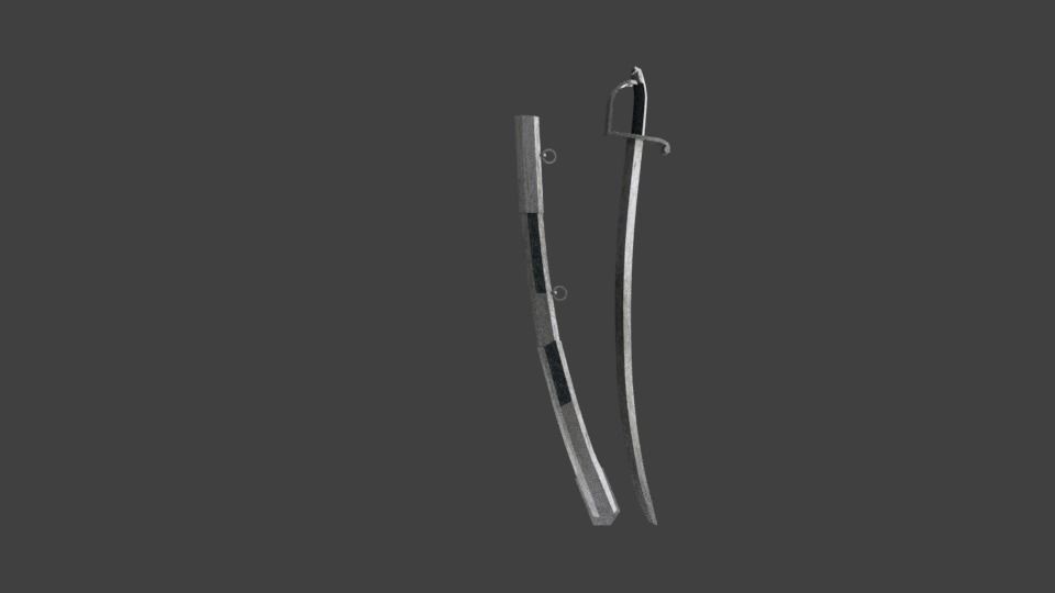 HUSSAR SWORD 1809 Low-poly 3D model_1