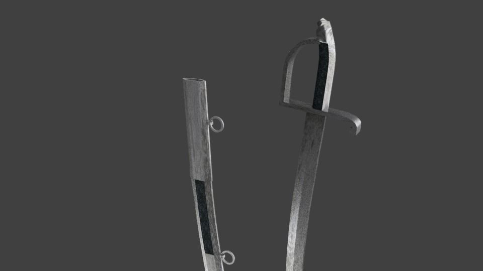 HUSSAR SWORD 1809 Low-poly 3D model_3
