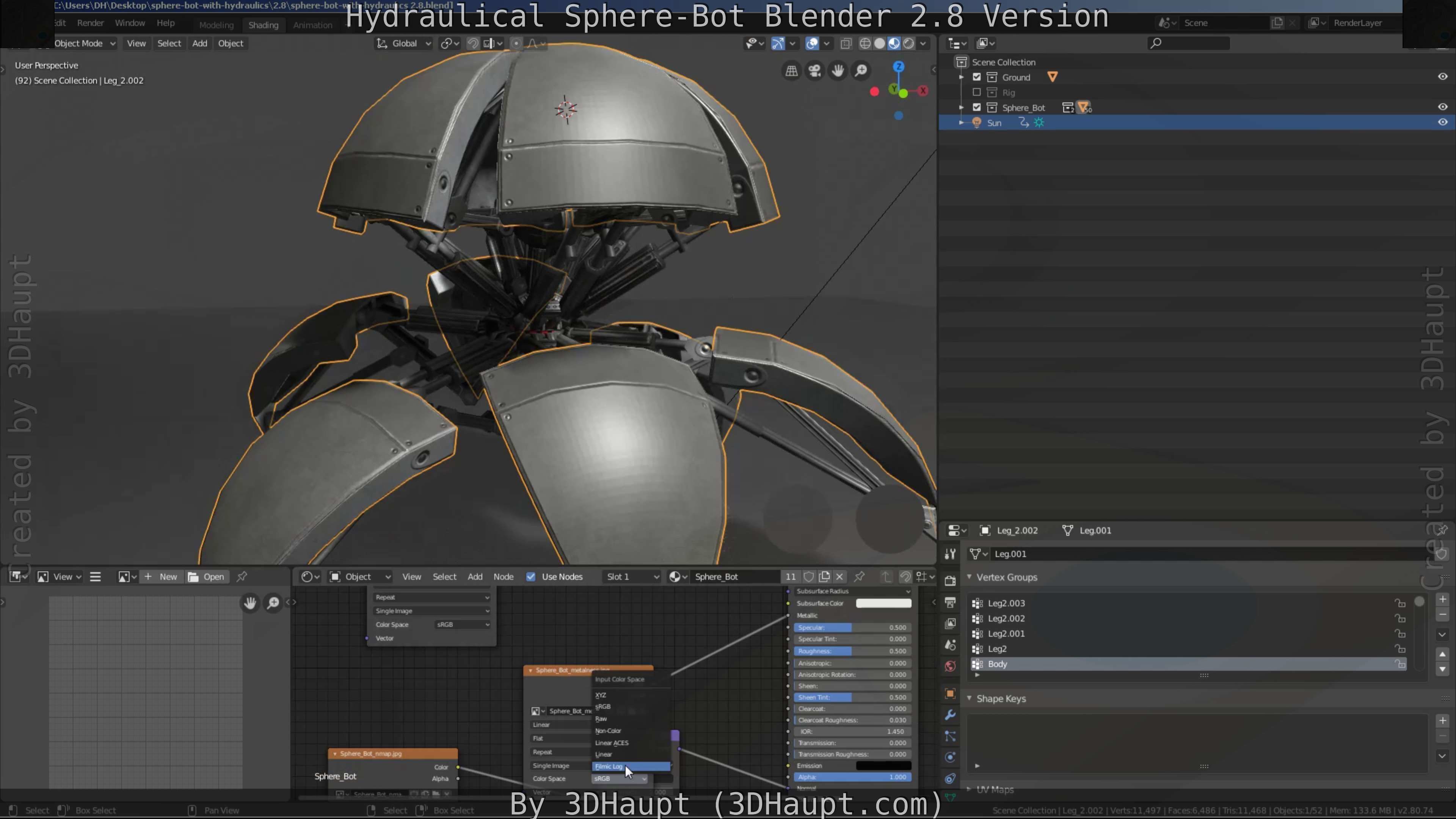 Sphere-Bot with hydraulics Free-Download Free low-poly 3D model_16