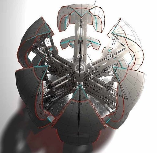 Sphere-Bot with hydraulics Free-Download Free low-poly 3D model