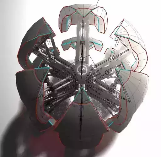 Sphere-Bot with hydraulics Free-Download Free low-poly 3D model