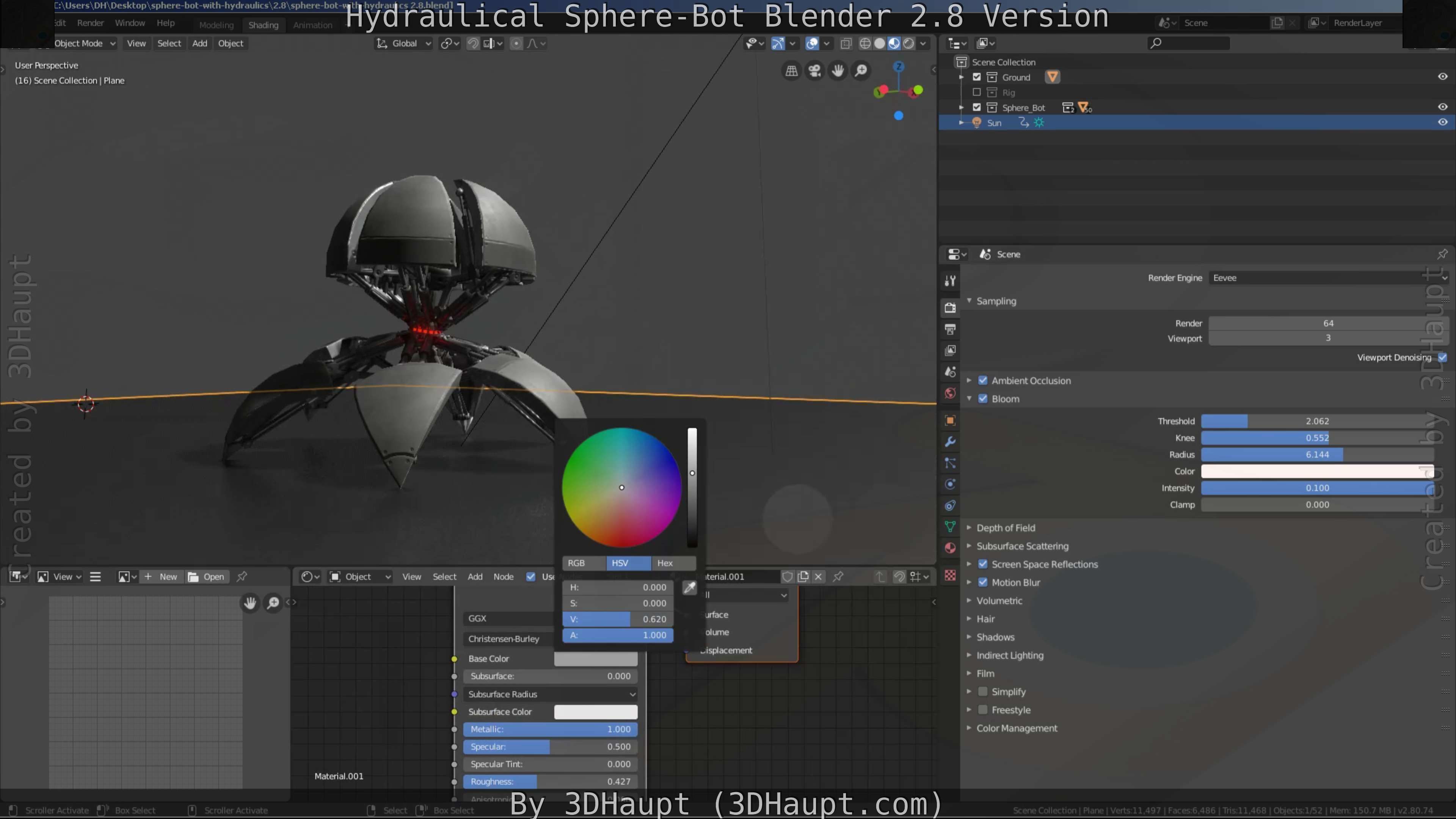 Sphere-Bot with hydraulics Free-Download Free low-poly 3D model_39