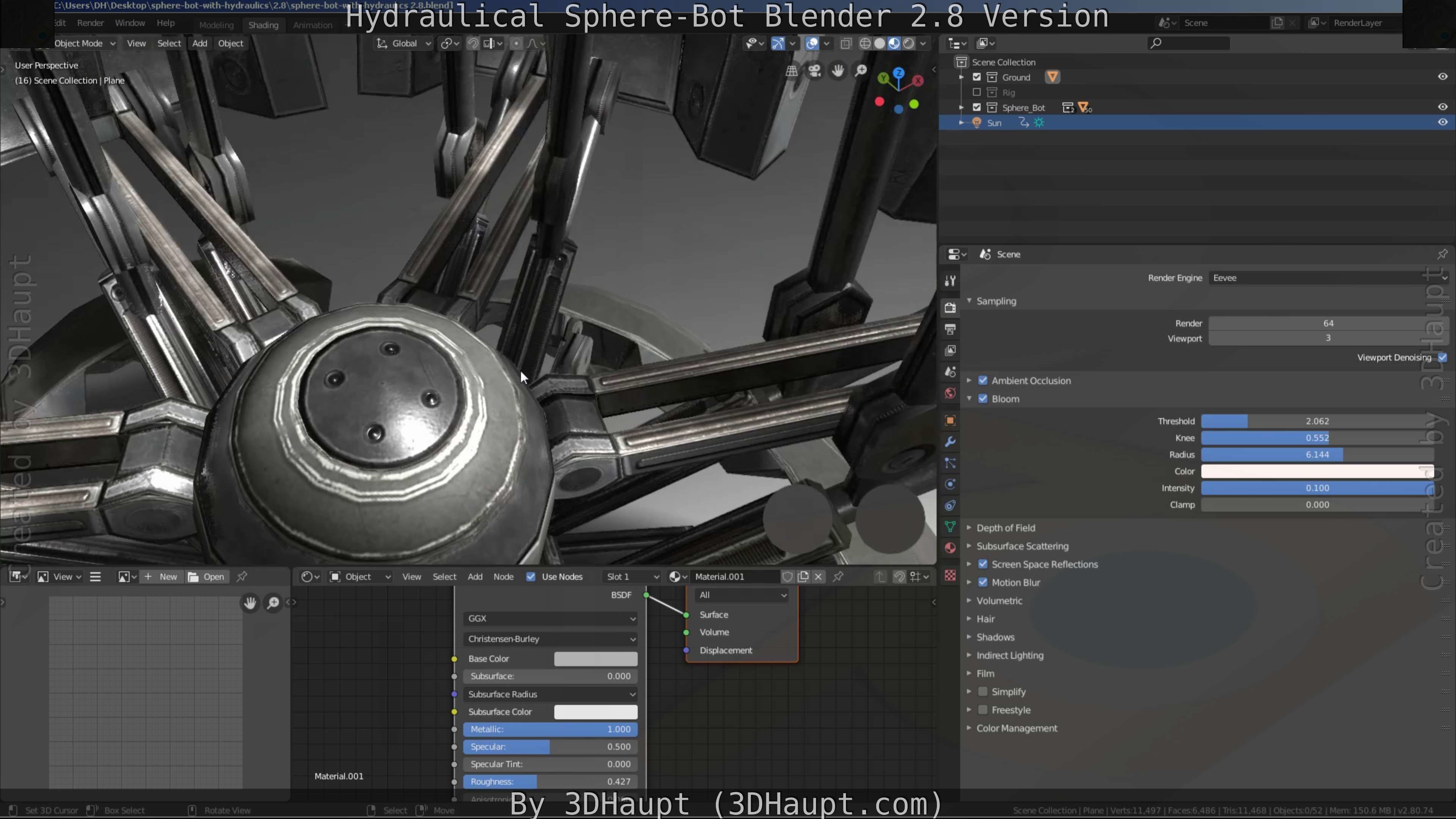Sphere-Bot with hydraulics Free-Download Free low-poly 3D model_37