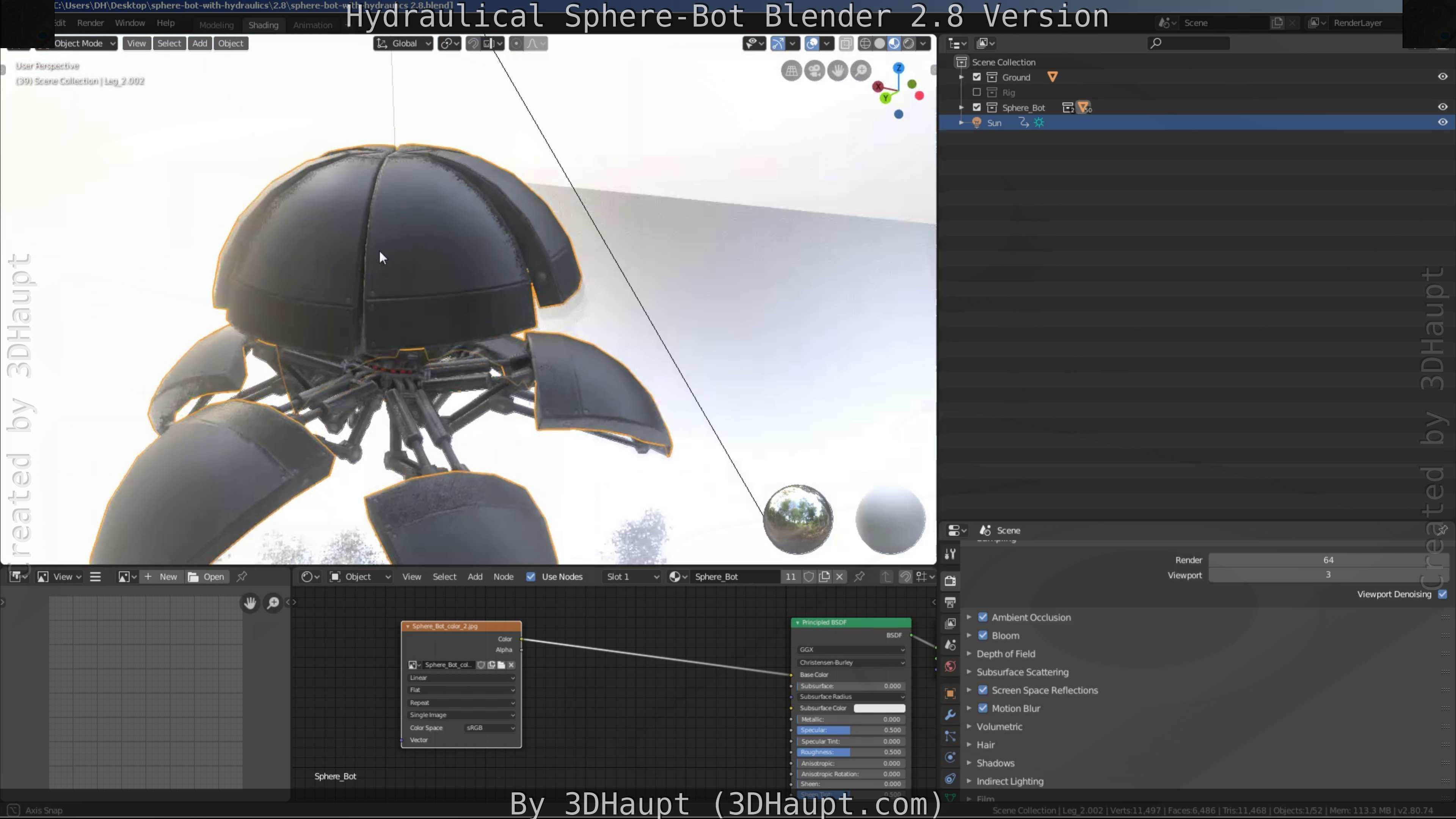 Sphere-Bot with hydraulics Free-Download Free low-poly 3D model_56