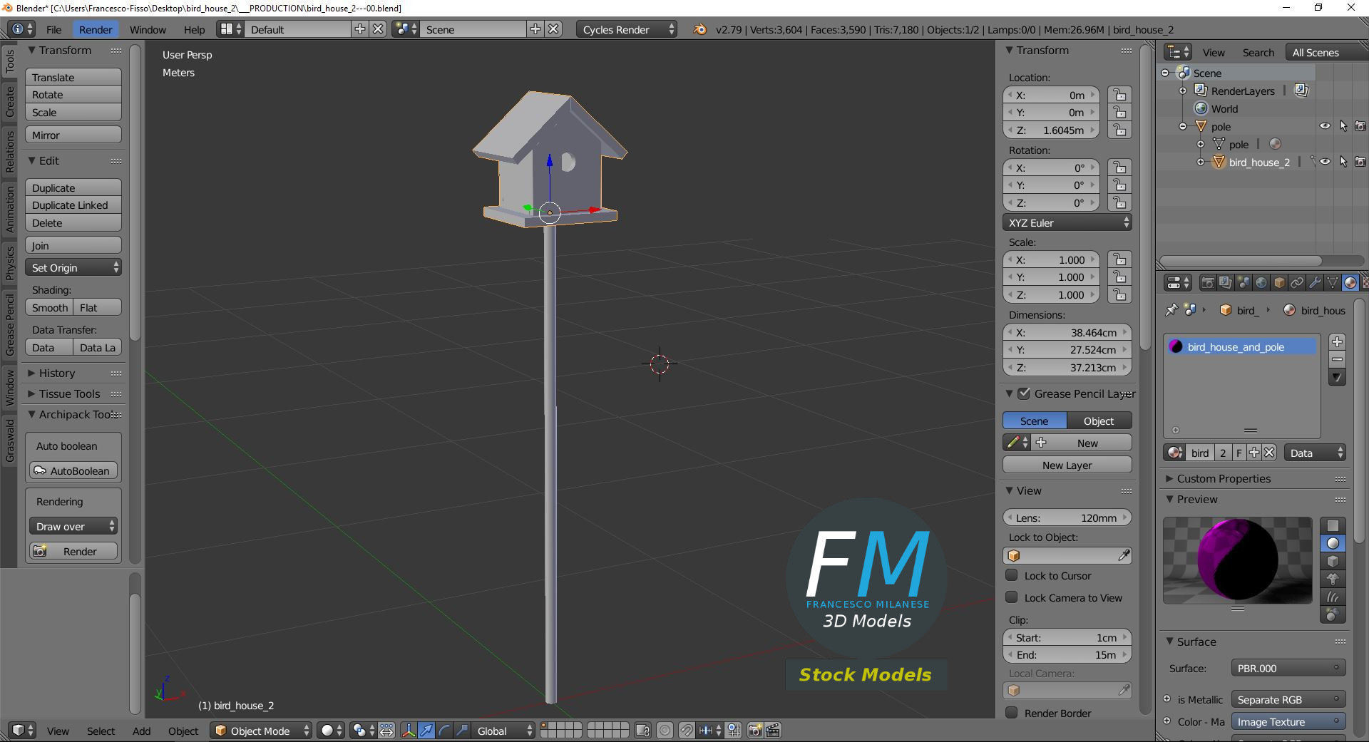 Bird house 2 3D model_9