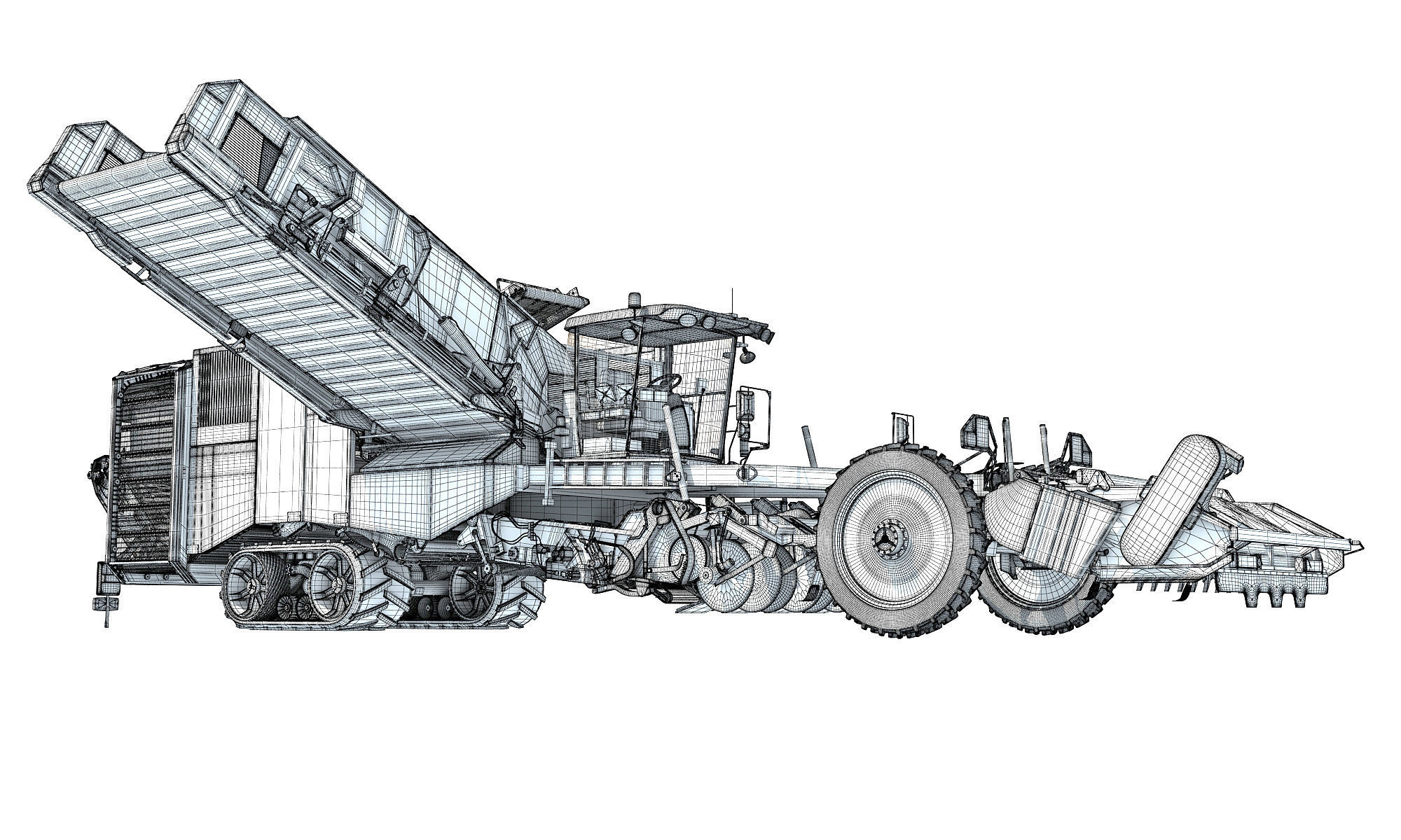 Potato Combine Harvester 3D model_21