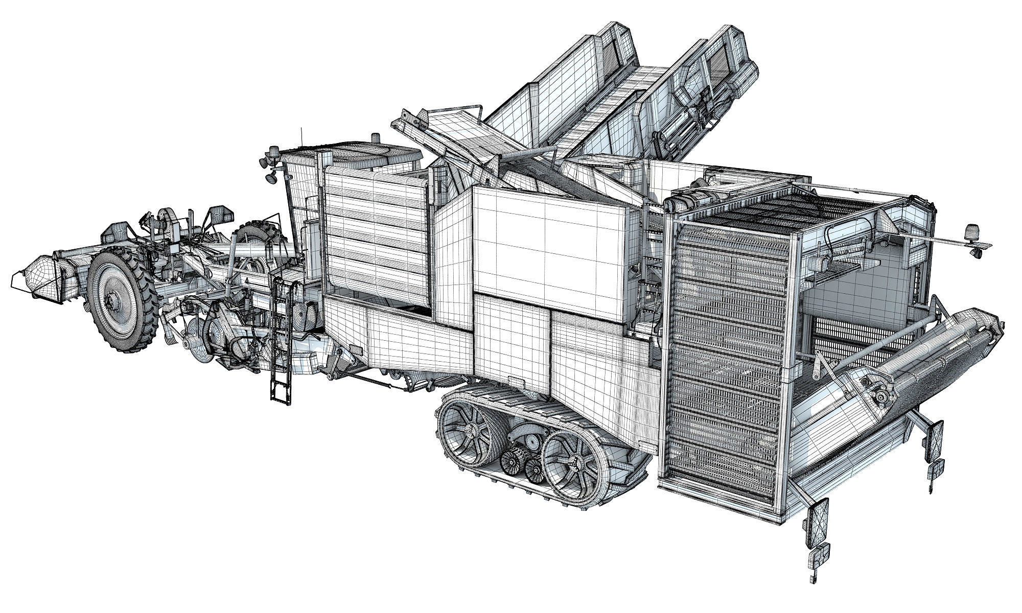 Potato Combine Harvester 3D model_19