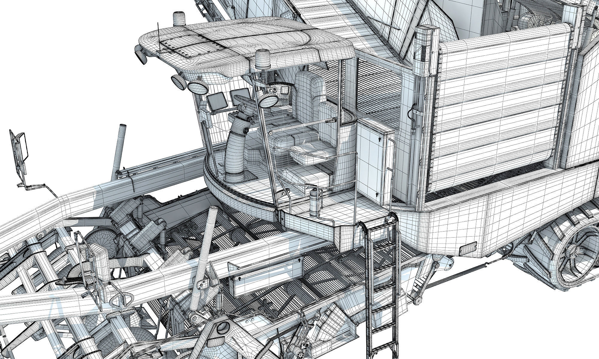 Potato Combine Harvester 3D model_23
