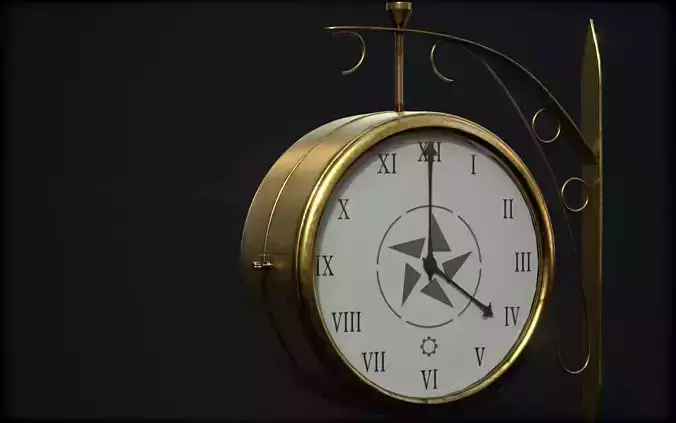 Train station Victorian Clock PBR Low-poly 3D model