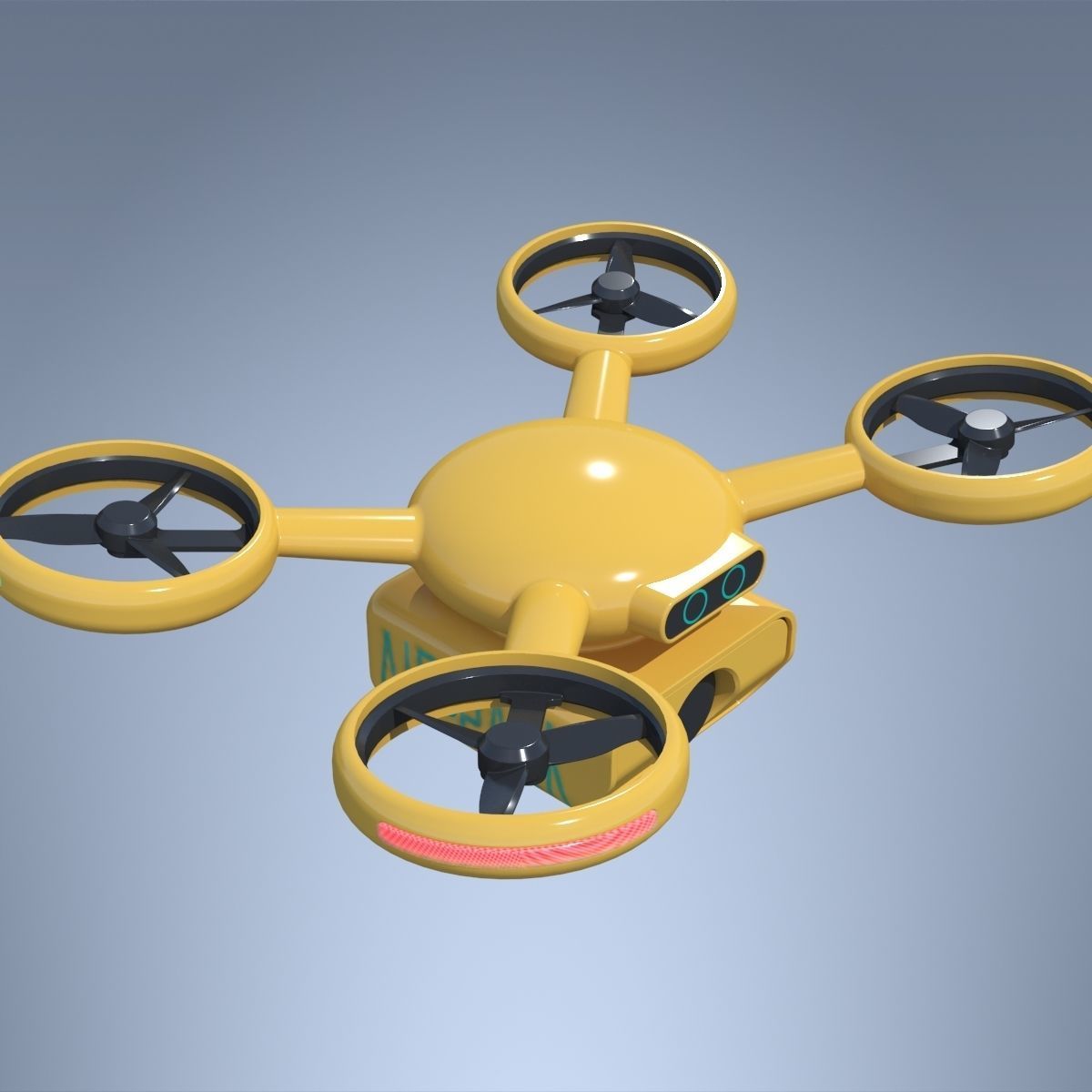 Delivery Drone Quadrocopter 3D model_1