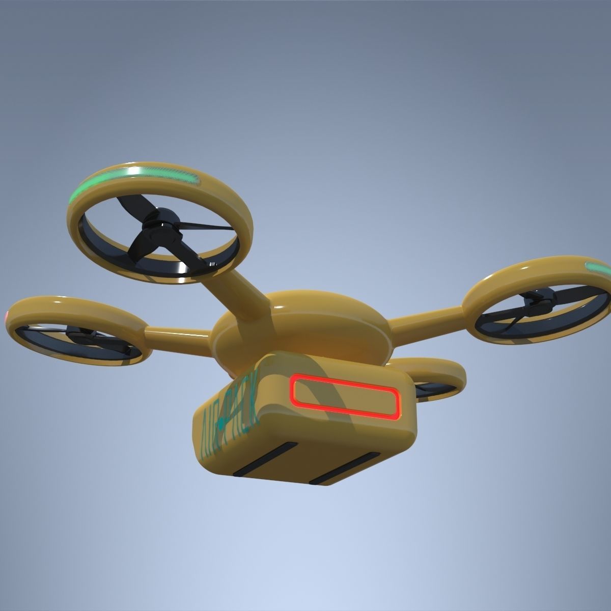 Delivery Drone Quadrocopter 3D model_2