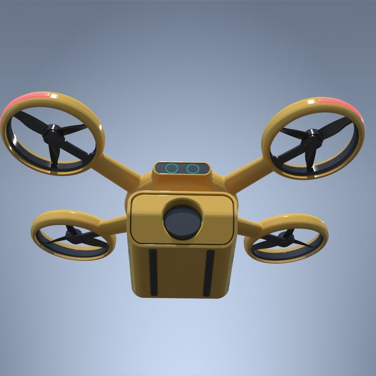 Delivery Drone Quadrocopter 3D model_3