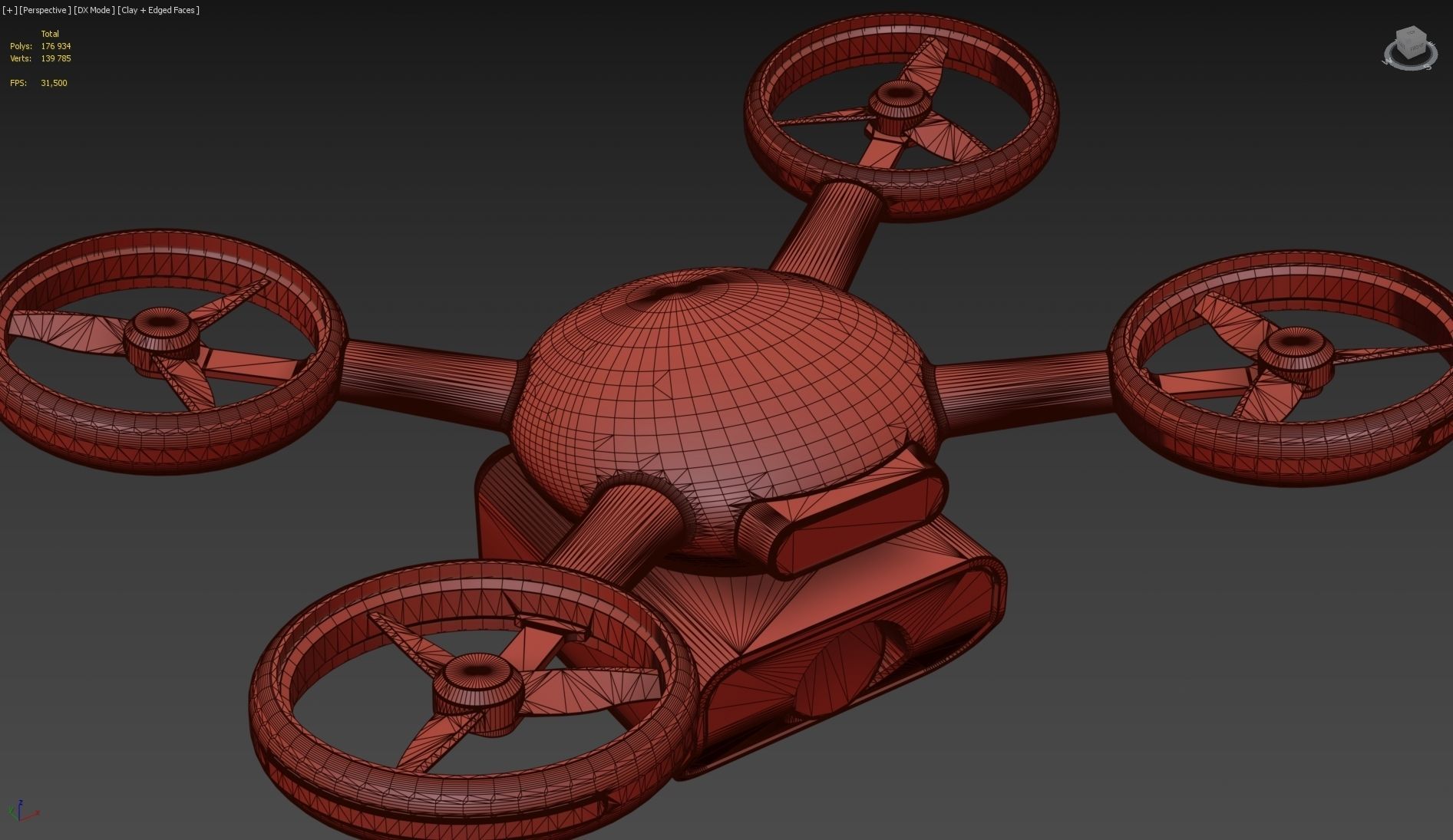 Delivery Drone Quadrocopter 3D model_6