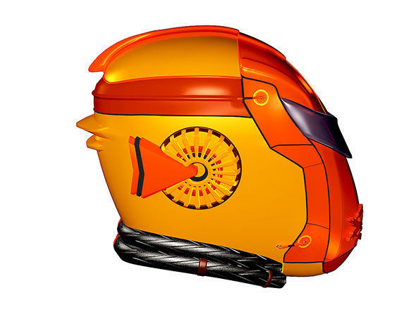 Futuristic Helmet 3D model 3D model_3