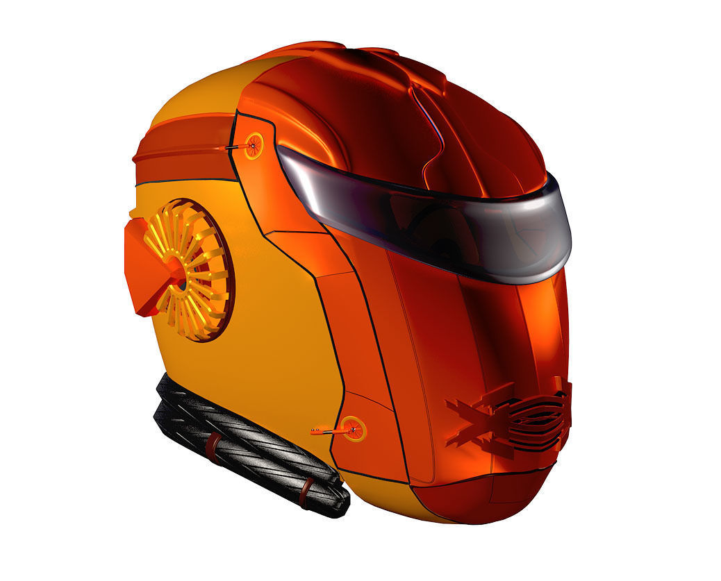 Futuristic Helmet 3D model 3D model_4