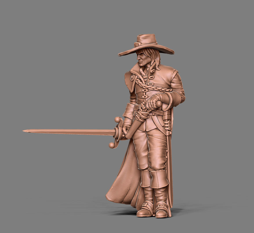 Musketeer - Athos - 35mm scale 3D print model_4