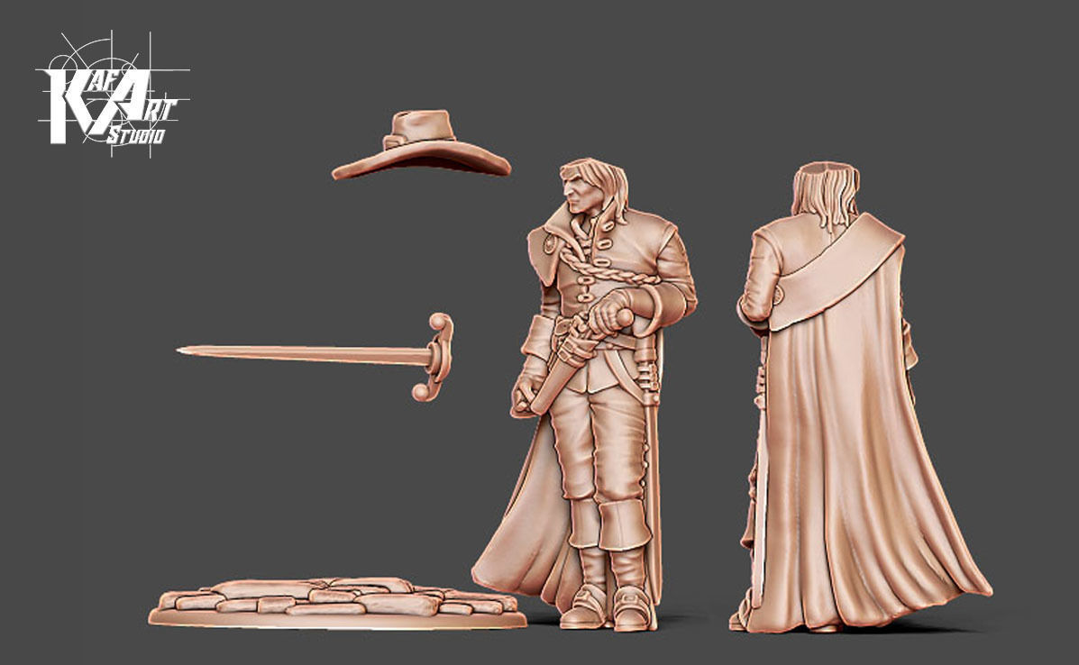 Musketeer - Athos - 35mm scale 3D print model_15