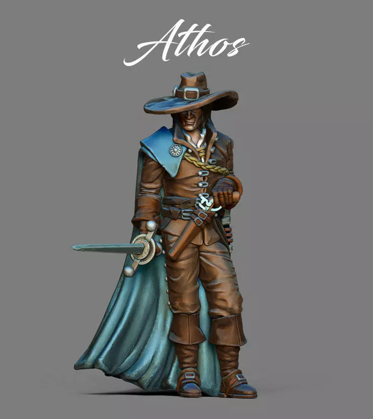 Musketeer - Athos - 35mm scale 3D print model_0