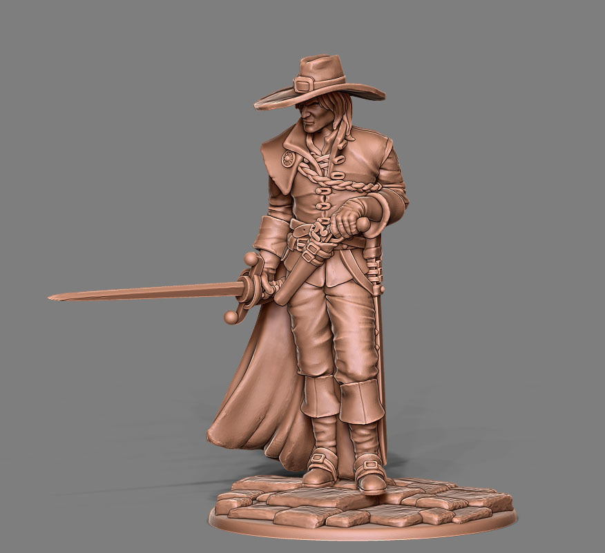 Musketeer - Athos - 35mm scale 3D print model_1