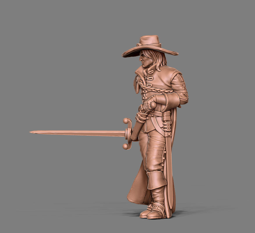 Musketeer - Athos - 35mm scale 3D print model_3