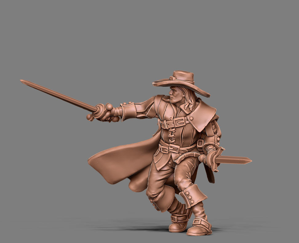 Musketeer - d artagnan- 35mm scale 3D print model_4