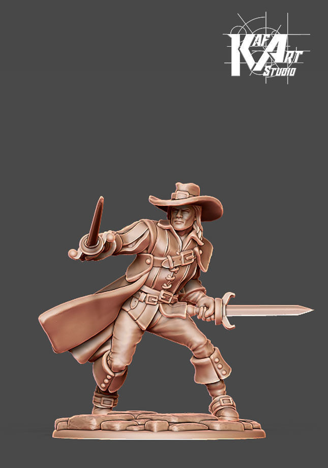 Musketeer - d artagnan- 35mm scale 3D print model_14
