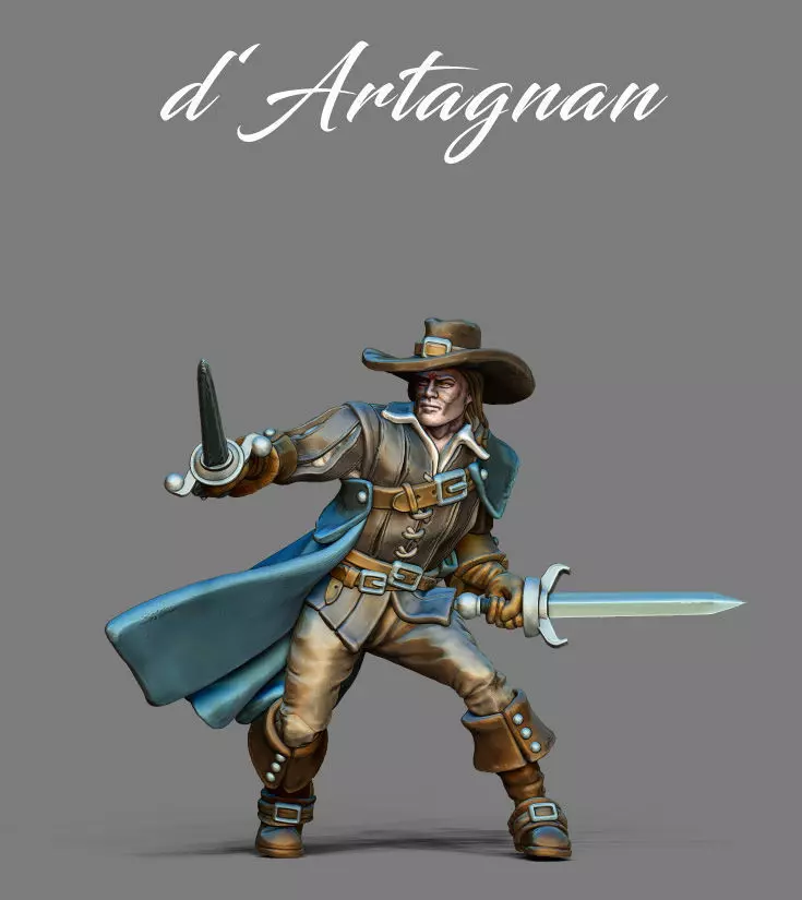 Musketeer - d artagnan- 35mm scale 3D print model_0
