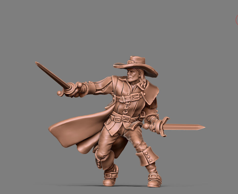 Musketeer - d artagnan- 35mm scale 3D print model_3