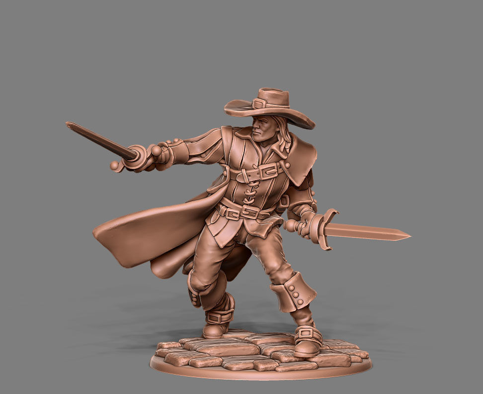 Musketeer - d artagnan- 35mm scale 3D print model_1