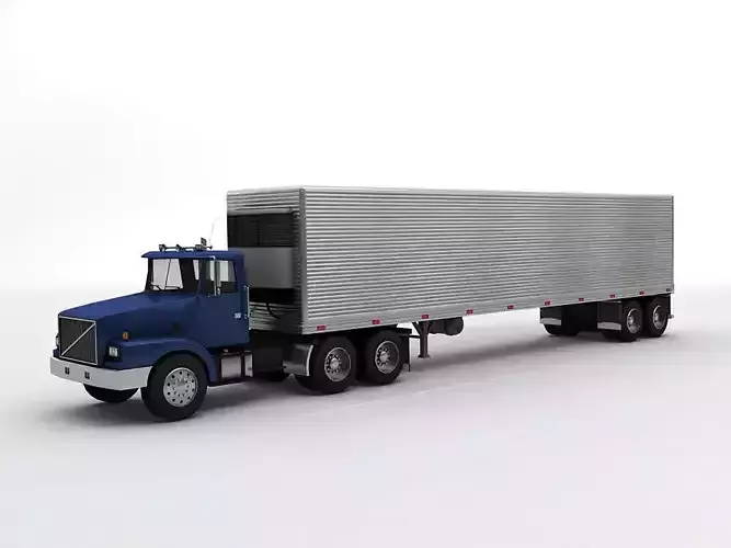 Semi Truck With Box Trailer
