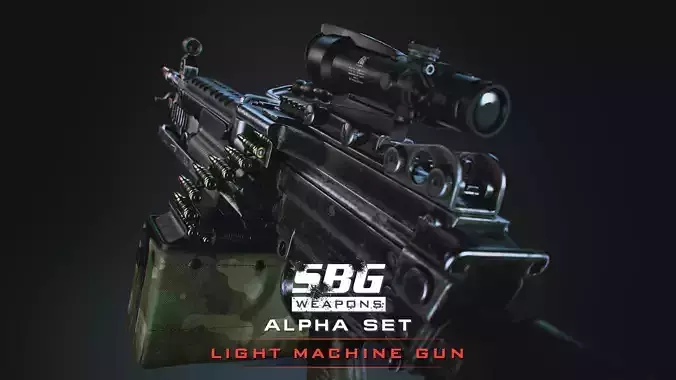 SBG Light Machine Gun Low-poly 3D model
