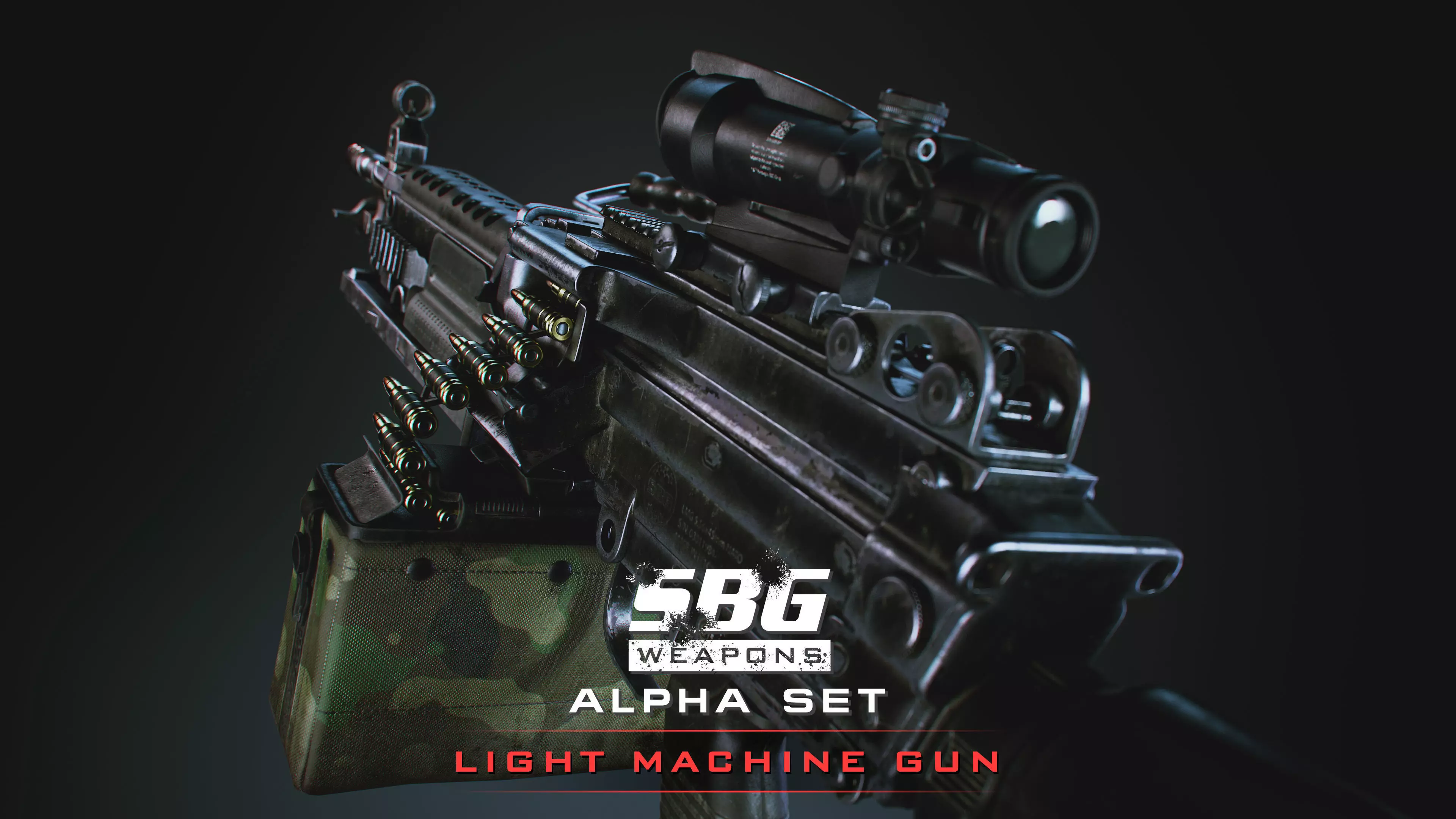 SBG Light Machine Gun Low-poly 3D model_0